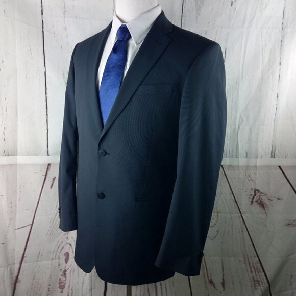 Marc Ecko 40L 2 Button Blue Suit Blazer Jacket - Picture 7 of 14
